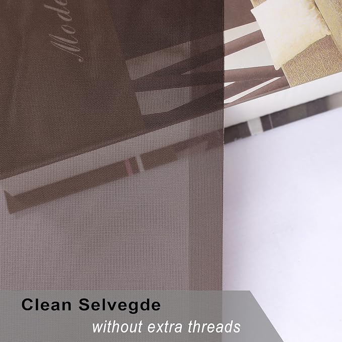 OWENIE Sheer Chocolate Curtains, Sheer Curtains 84 inch Length 2 Panels Set, Rod Pocket Voile Fimly Sheer Drapes for Living Room/Bedroom, 2pcs, Each 42" W x 84" L