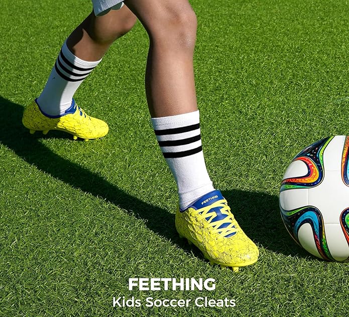 Grils Boys Soccer Cleats Youth Firm Ground FG Football Shoes Lightweight Breathable Outdoor Trainning Sport Shoes for Little/Big Kids