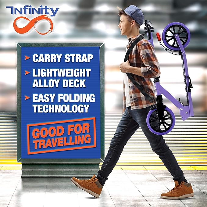 SereneLife Two Wheel Scooter for Teens, Smooth Gliding Kick Scooter for Adults w/Adjustable Height for Ages 8+, Portable All Terrain Scooter w/Carry Straps, Easy to Fold