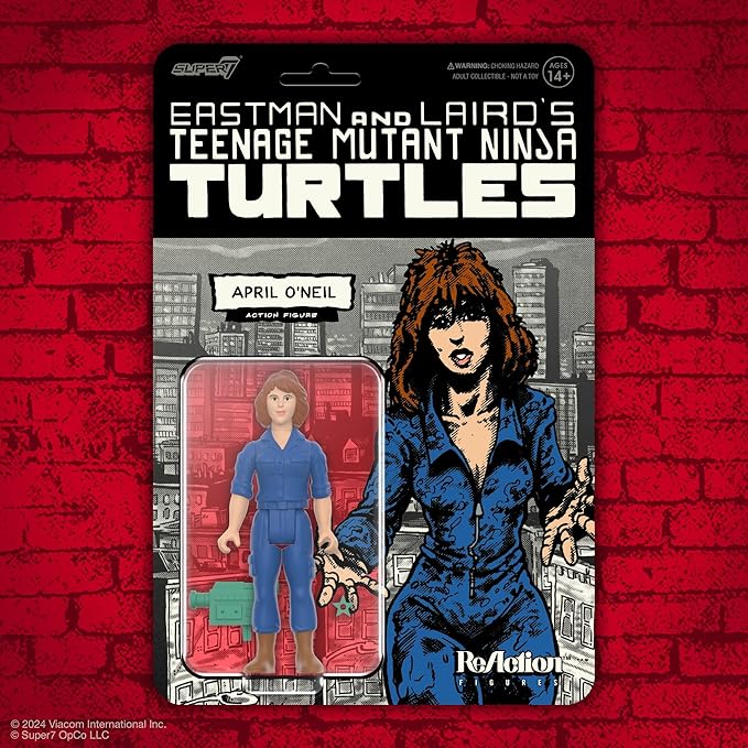 Super7 Teenage Mutant Ninja Turtles April O'Neil (Comic Color) - 3.75" TMNT Action Figure with Accessories Classic Cartoon Collectibles