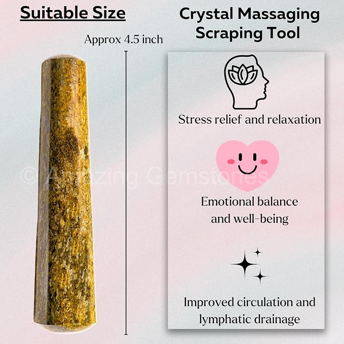 Amazing Gemstone Bronzite Crystal Wand Massage Stick - Pelvic Wand Gua Sha for Adults - Crystals and Healing Stones Massage Wands for Adults Gifts (Smooth)