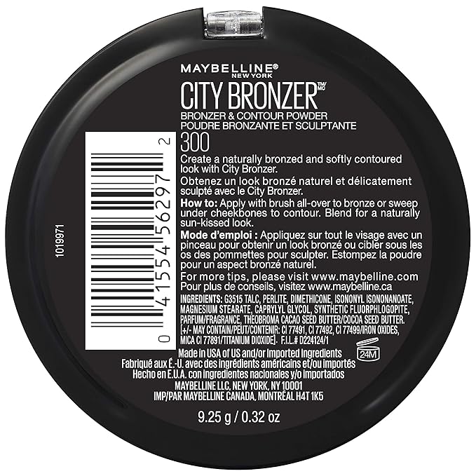 Maybelline New York City Bronzer Powder Makeup, Bronzer and Contour Powder, 300, 0.32 oz.