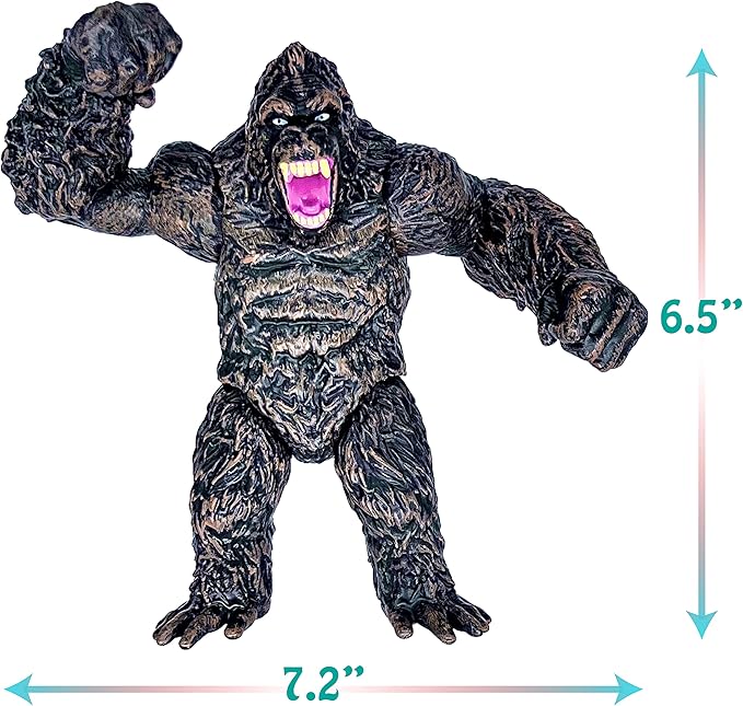 TwCare Set of 2 Monster Figure King of The Monsters vs King Kong Toys, Movable Joints Action Movie Series Soft Vinyl Toy Figures, Travel Bag