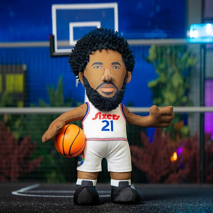 Bleacher Creatures Philadelphia 76ers Joel Embiid 10" NBA Plush Figure(City Edition '24-'25) - A Superstar for Play or Display
