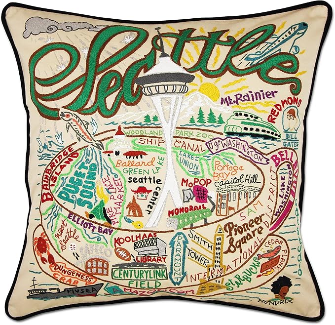 Catstudio Seattle Embroidered Decorative Throw Pillow