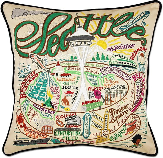 Catstudio Seattle Embroidered Decorative Throw Pillow