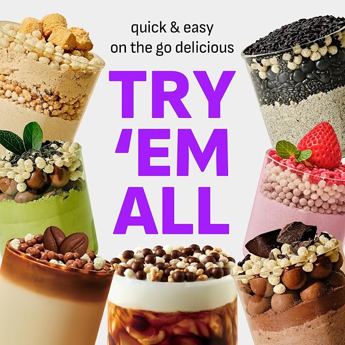 Flimeal Variety Pack Protein Shake, 20g+ Protein, Low Sugar, Keto-Friendly Meal Replacement Shake, With Crunchy Protein Balls (14 Servings, Variety)