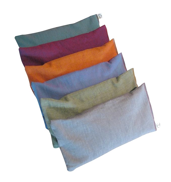 Unscented Flax Eye Pillow - Soft & Soothing Cotton Naturally Calming Colors - Weighted Yoga Massage Headache Sleep Made USA - green moss