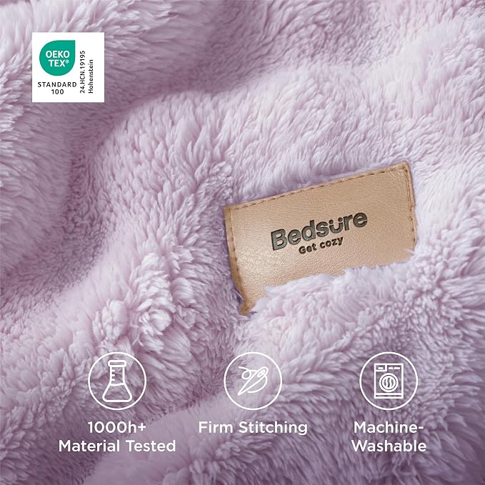 Bedsure Purple Twin XL Blankets for Bed - 3D Fleece Bubble Blanket for Sofa Bed Room Decor - Luxury Soft Cozy College Dorm Room Essentials for Girls, Lightweight, All Seasons, Light Purple, 66"×90"