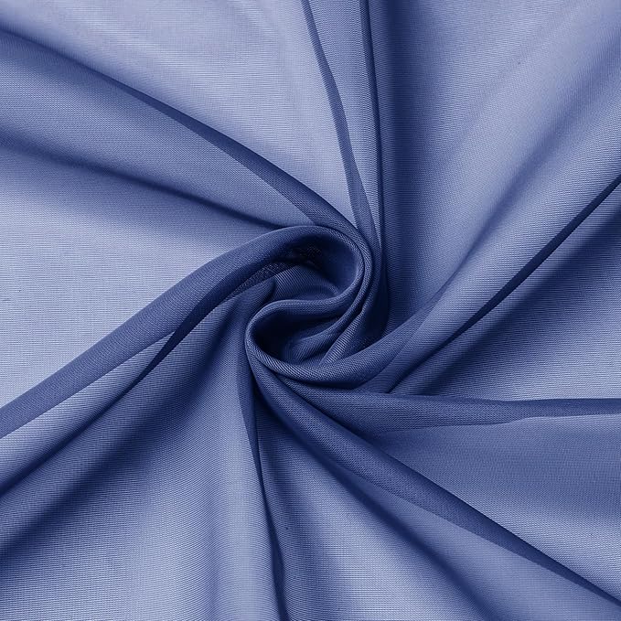 OWENIE Sheer Curtains 78 Inches Long 2 Panels Set for Bedroom Living Room, Light Filtering Voile Blue Sheer Curtain, Airy Rod Pocket Farmhouse Curtains, Royal Blue, Each 42Wx78L inch