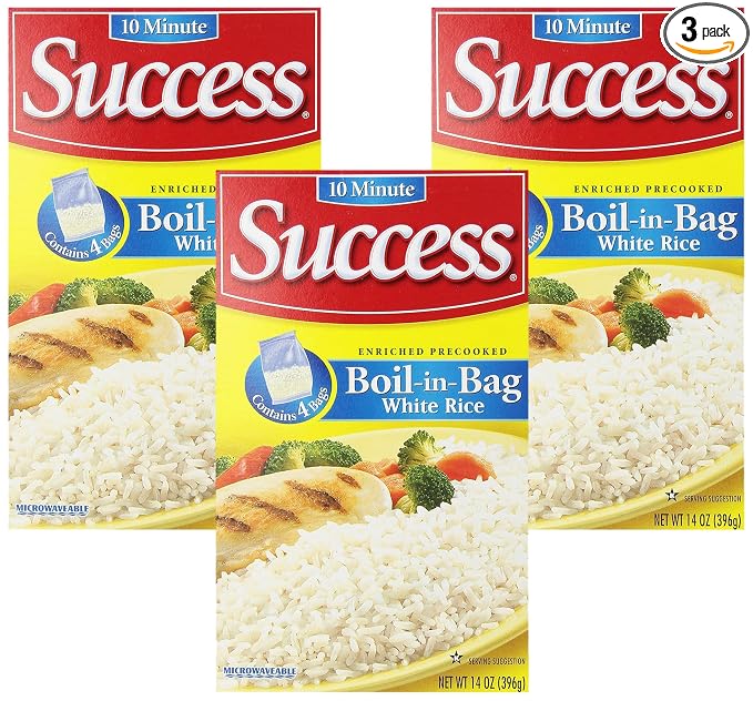 Success Boil-in-Bag Rice, White Rice, Quick and Easy Rice Meals, 14-Ounce Box (Pack of 3)