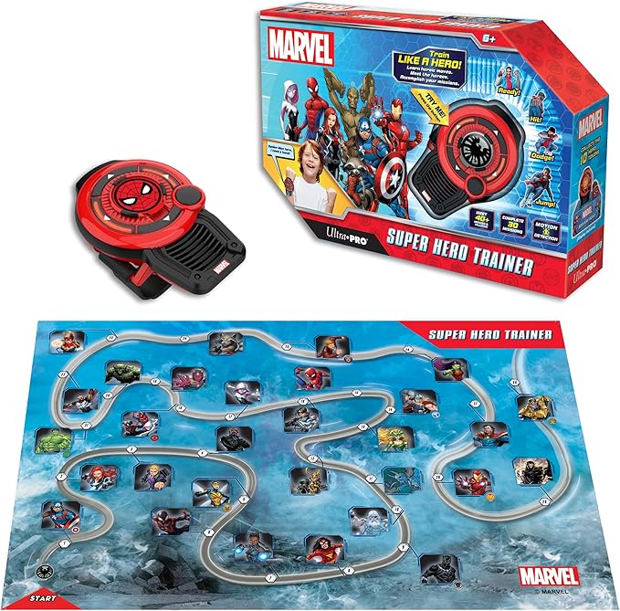 Marvel Super Hero Trainer - Interactive Fitness Toy for Kids, Motion Activated Superhero Training Game, Includes Hero Tokens & Map, Encourages Active Play & STEM Learning with 40+ Heroes & Villains