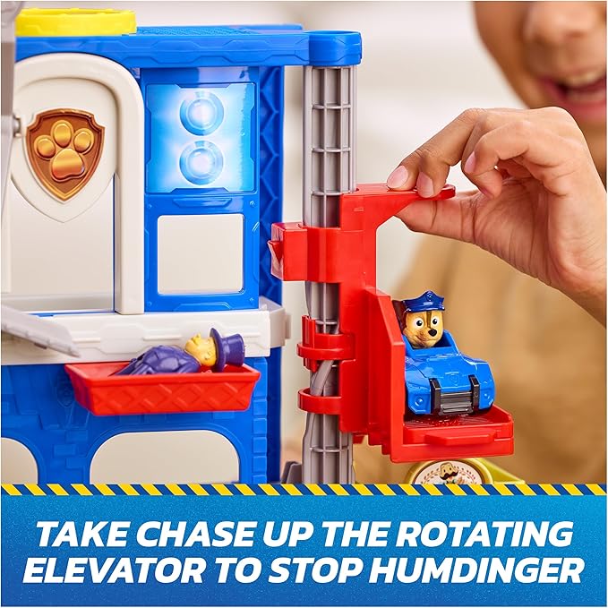 Paw Patrol: Pup Squad, Search & Rescue HQ Playset with Chase Pup Squad Racer, Humdinger Action Figure & Kitty Pal, Kids Toys for Boys & Girls Ages 3+