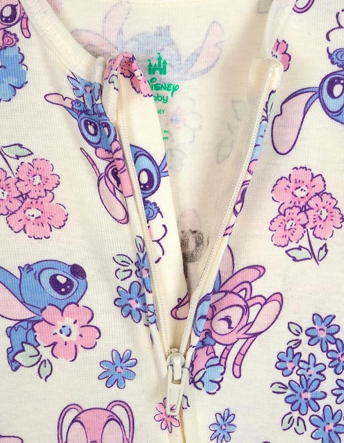 Disney Baby Girls 2 Pack Zip Up Sleep N' Plays Newborn to Infant Sizes (Newborn - 24 Months)