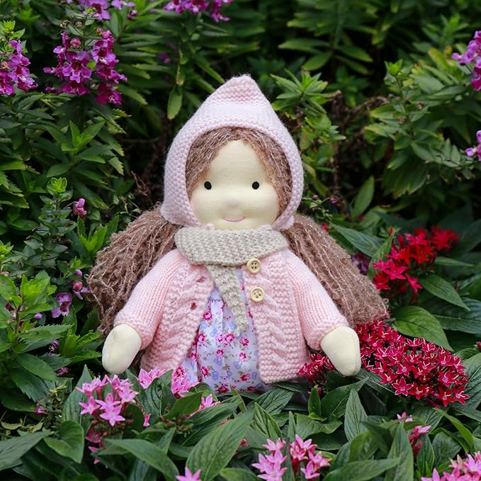 Waldorf Doll - Handmade Personalized Plush Collectors Doll for Kids Birthday Present with Beautiful Box - Luna 12"
