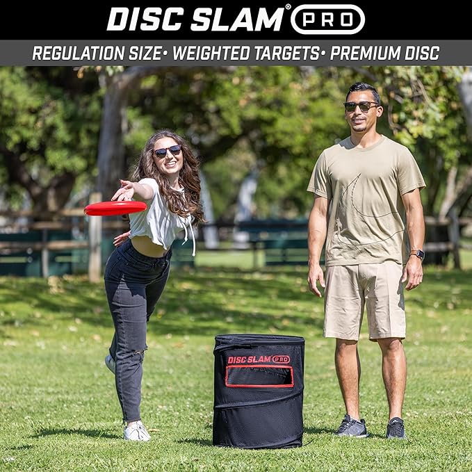 GoSports Collapsible Portable Disc Slam Game for Teens & Adults - 4-Player Team Game for Beach Party, Campsite, Family Cookout and Picnic - Classic or PRO