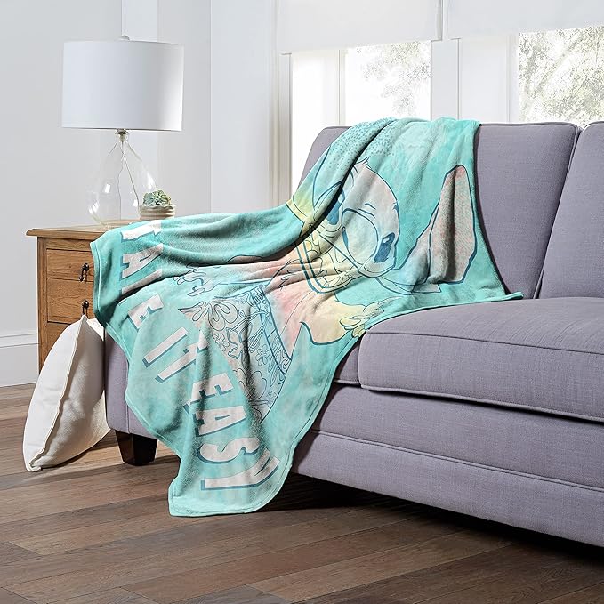 Northwest Lilo and Stitch Silk Touch Throw Blanket, 50" x 60", Laid Back Stitch