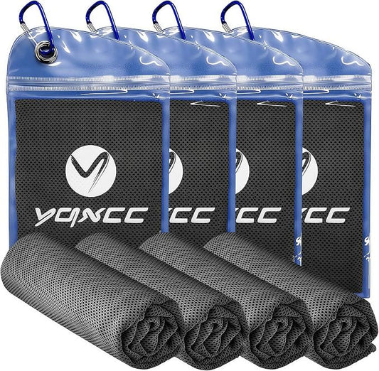YQXCC 4 Pack Cooling Towels 40"x12", Cool Ice Towels for Neck & Face | Cooling Neck Wraps, Soft Breathable Microfiber Chilly Towels, Ideal for Gym, Yoga, Golf, Running, Camping & Hot Weather