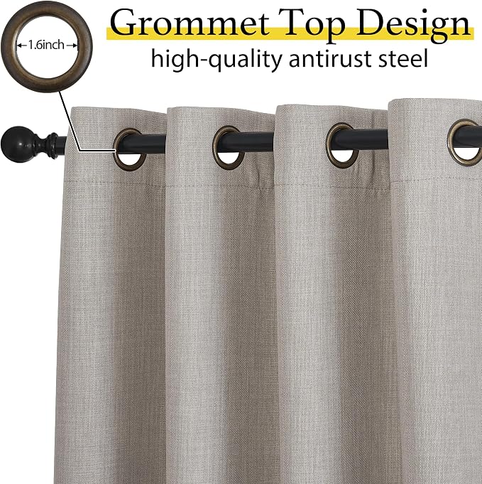 NICETOWN Valances for Bedroom, Farmhouse Windows Blackout Thermal Insulated Valance Tiers for Living Room Short Curtains for Loft Basement Window Covering, 34" W x 36" L, Angora, 2 Panels