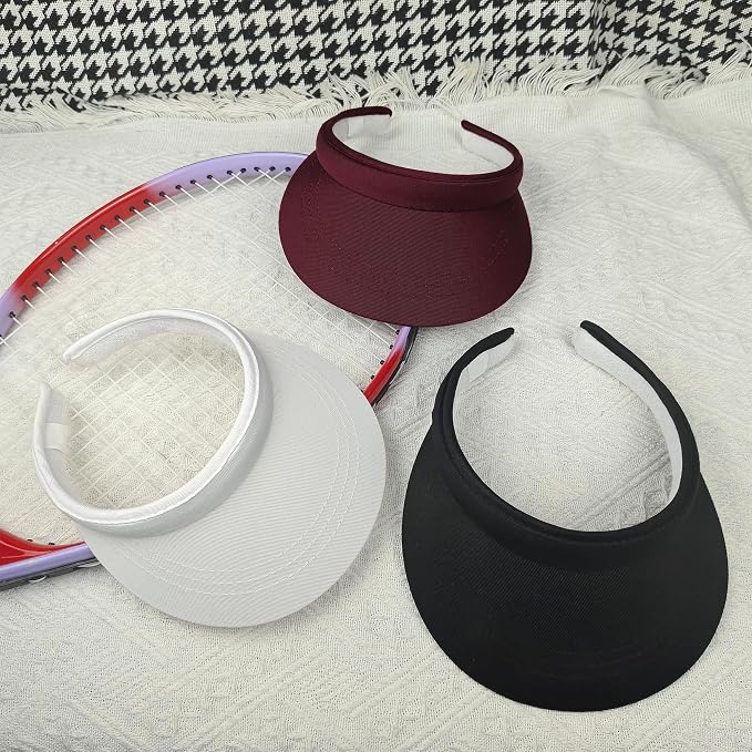 3 Pack Sports Sun Visor Hat Women Men Adjustable Clip On Visors Outdoor Golf Beach Cap