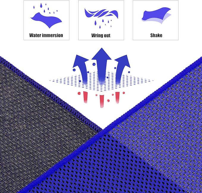 Cooling Towel (Pack of 20, 40"x12") with Pouches for Sports, Workout, Fitness, Gym, Yoga, Golf, Pilates, Travel, Camping & More