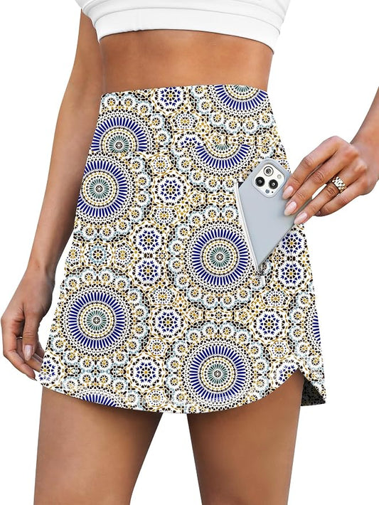 LouKeith Golf Skirts for Women Tennis Skirt with Zipper Pockets High Waisted Running Casual Athletic Skorts Built-in Shorts