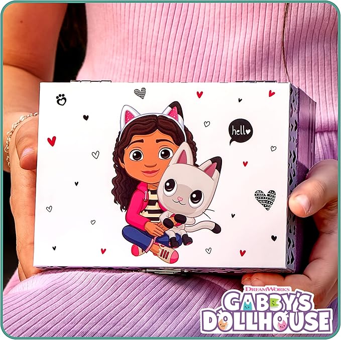Gabby's Dollhouse Jewelry Box for Girls - Musical Jewelry Box with Spinning Figurine, Gabby's Dollhouse Toys for Kids Ages 3-5 - Plays Gabby's Dollhouse Theme Song - 6 x 4.7 x 3.5 in