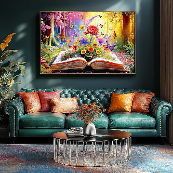 500 Pcs Jigsaw Puzzle for Adults | Unique Blossoming Book Art Design | Challenging Puzzle Gift for Art Lovers & Families 23x15 Inches