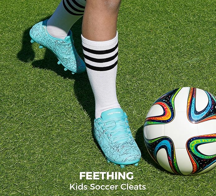Grils Boys Soccer Cleats Youth Firm Ground FG Football Shoes Lightweight Breathable Outdoor Trainning Sport Shoes for Little/Big Kids