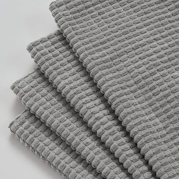Topfinel 4 Packs Decorative Throw Pillow Covers 16x16 Inch for Living Room Couch Bed, Western Rustic Modern Home Decor, Soft Corduroy Small Bulge Accent Square Cushion Case 45x45 cm(Light Grey)