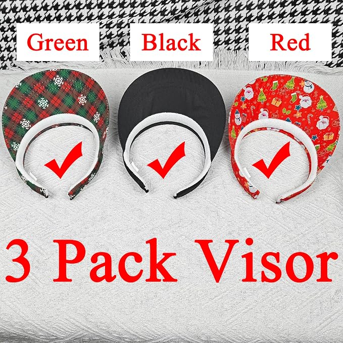 3 Pack Sports Sun Visor Hat Women Men Adjustable Clip On Visors Outdoor Golf Beach Cap
