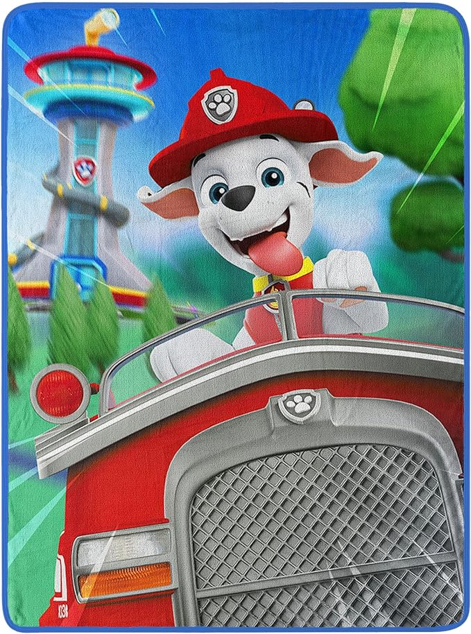 NORTHWEST Paw Patrol Micro Raschel Throw Blanket, 46" x 60", On The Way
