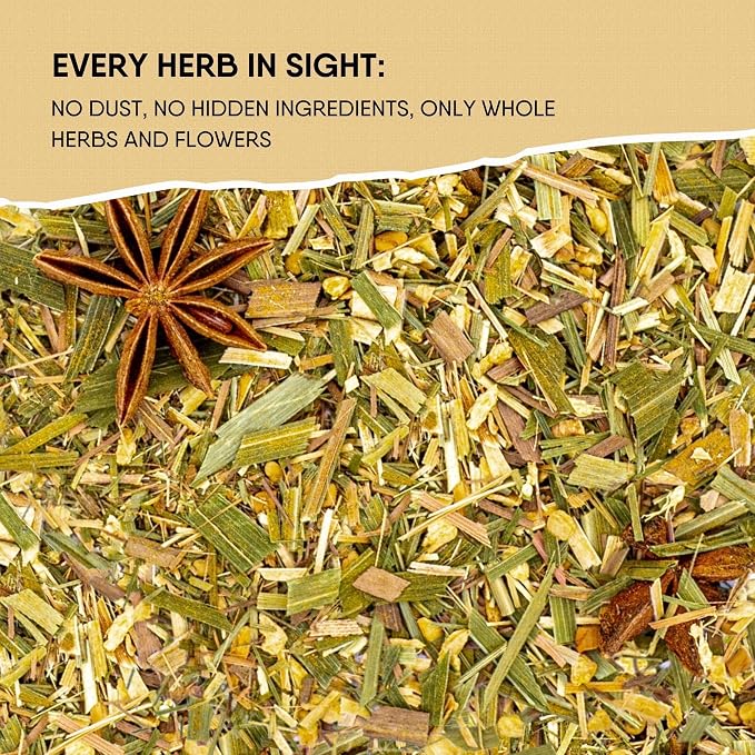 Herbal Tea with Lemongrass, Ginger, Fenugreek, Star Anise, Turmeric, Caffeine Free, Immunity Care Blend