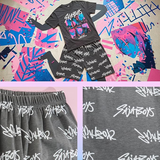 KPop Demon Hunters Officially Licensed 2-Pc Pajamas Set Girls, 5–14 Yrs, Soft PJs Lounge Set T Shirt Shorts, Gifts for Girls