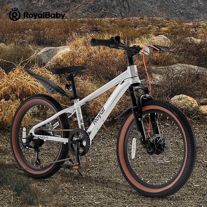 RoyalBaby Kids Mountain Bike for Boys and Girls, Ultra-Light Aluminum 20-26 Inch Wheel Bicycle for 6-14 Years Old Children, 7/21-Speeds Drivetrain