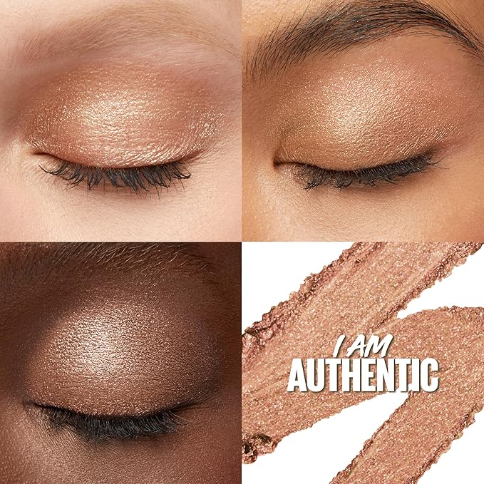 MAYBELLINE Color Tattoo Longwear Multi-Use 24HR Eye Shadow Stix, Rich, Long Lasting Eyeshadow, Eyeliner and Eye Primer Stick, I Am Authentic (Rose Gold Shimmer)