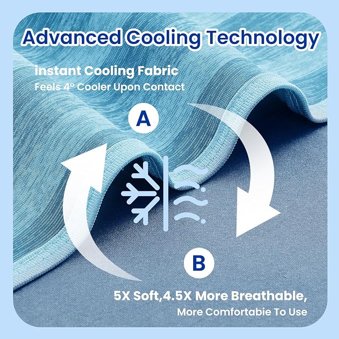 Cooling Blanket for Hot Sleepers Cold Summer Blanket Throw 90"x90" | Cold Summer Bed Blanket Keeps Cool for Night Sweats, Soft Lightweight Breathable Sofa Blankets for Kid Adults