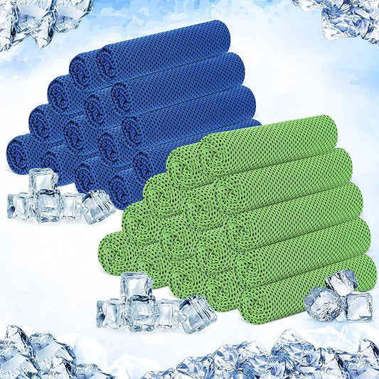 Hosuly 30 Pack Cooling Towels, 40"x12" Ice Breathable Soft Chilly Sweat Rag Microfiber Workout Rags for Gym Cooling Towels for Neck and Face for Yoga Golf Sport Running
