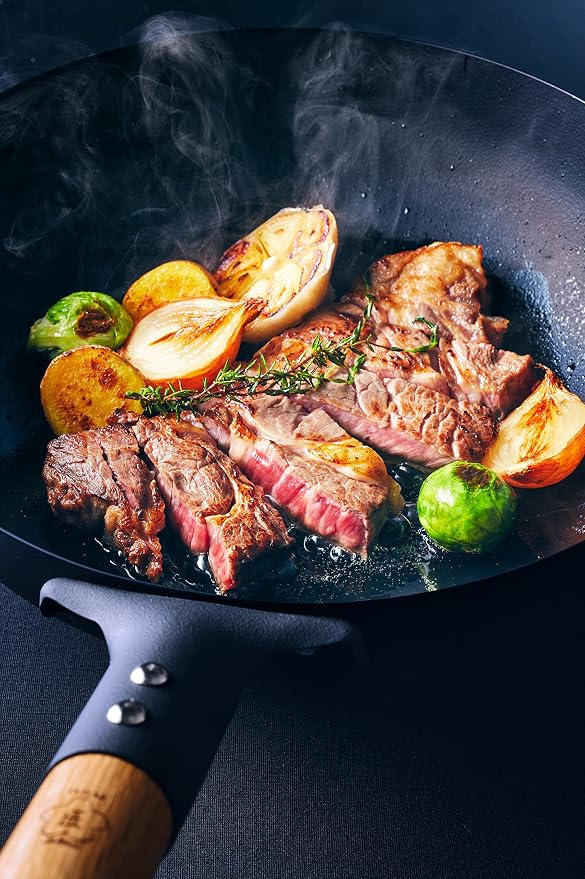 Takumi MGIT24 Iron Frying Pan, 9.4 inches (24 cm), Induction Compatible, Magma Plate, Made in Japan