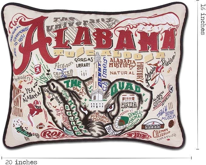 Catstudio University of Alabama Collegiate Embroidered Decorative Throw Pillow