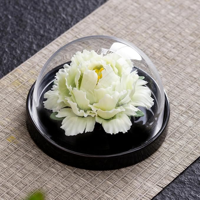 Passive Diffuser Ceramic Flower Aromatherapy – Exquisite Handcrafted Ceramic Decorative Essential Oil Diffuser for Office Desk, Home, and Yoga, with Robust Gift Box Packaging (Green Peony)