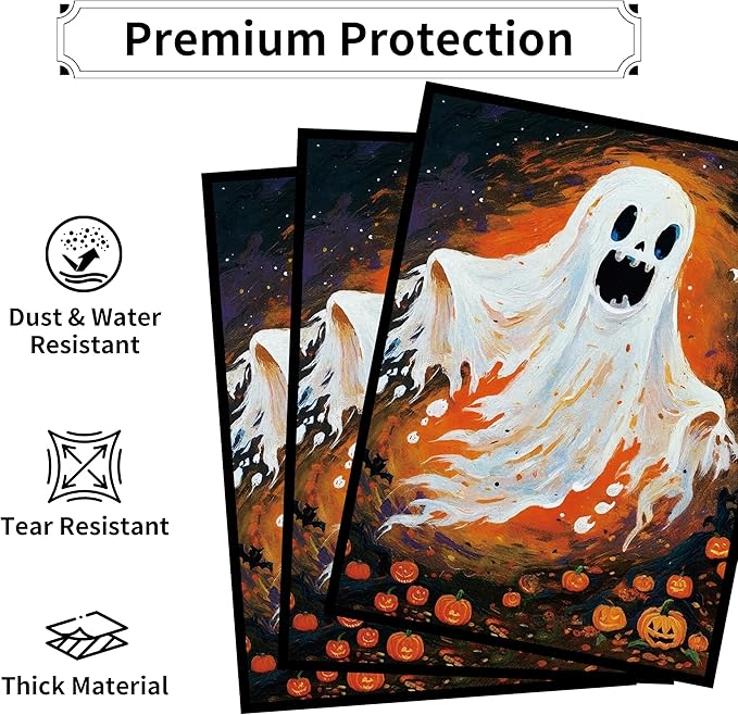 MTG Card Sleeves, Ultra Clear Front & Matte Finish Back, 100 Count Standard Size Matte Art Sleeve for Magic The Gathering (Ghost)