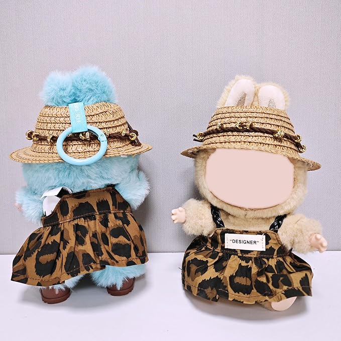 Clothes for Labubu, Handcrafted Set for 15cm/17cm Doll, Premium Doll Outfit with Accessories, 4 Piece Stylish Clothes for Labubu Accessories