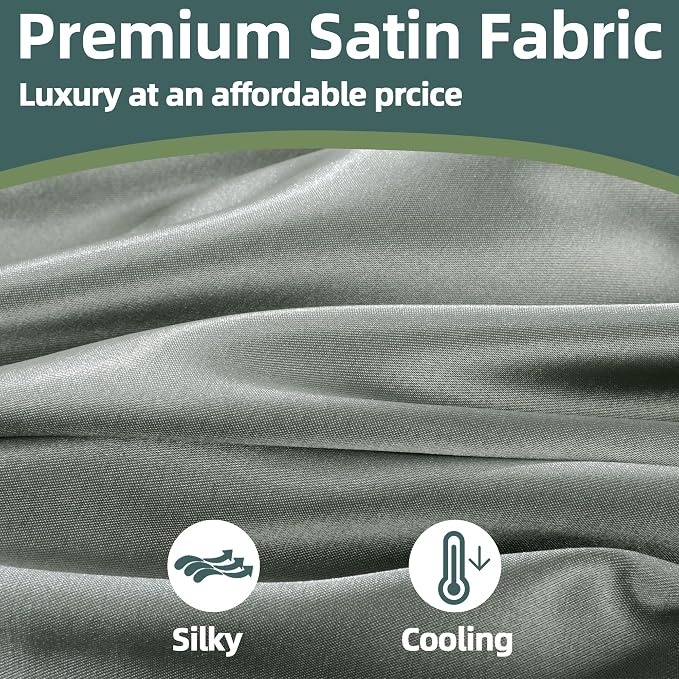 BALAPET Silky Satin Pregnancy Pillow Cover (ONLY Pillowcase), C Shaped Large Luxurious Smooth Maternity Pillow Cover with Hidden Zip, Soft & Breathable Pillow Protector for Side Sleeper, Dark Grey