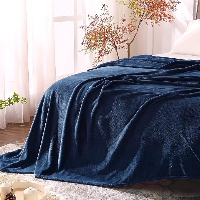 BEDELITE Fleece Blanket Soft Plush King Size Bed Blanket Navy 108"x90" | Ultra Soft Fleece, Plush Microfiber, Lightweight Warmth, All Season Comfort, Fade Resistant, Machine Washable