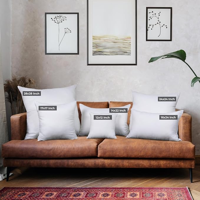 Utopia Bedding Throw Pillows, Decorative 12x12 Pillow Inserts, Set of 4 | Down alternative pillow insert with plush fluffy fill for beds sofas couches and chairs. Suitable for indoor outdoor use.