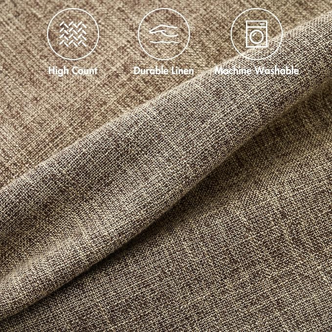 MIULEE Pack of 2 Decorative Linen Burlap Pillow Covers Farmhouse Boho Accent Pillowcases for Sofa Car Couch Bedroom Living Room Decor 16x16 Inch Brown
