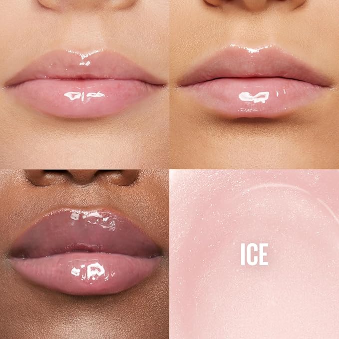 Maybelline Lifter Gloss, Hydrating Lip Gloss with Hyaluronic Acid, Ice, Pink Neutral, 0.18 Ounce