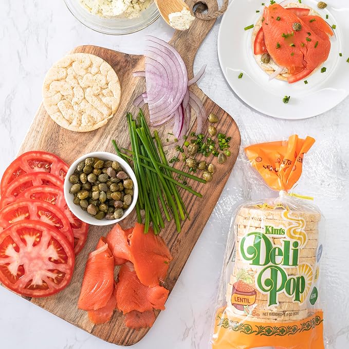 Deli Pop Grain Cakes 12 Pack | Lentil Flavor | 15 cakes per pack | Multigrain, Natural Vegan | Sugar Free Korean Snack | Low Calorie, Low Fat, Gluten Free Ingredients (Lentil Flavor)