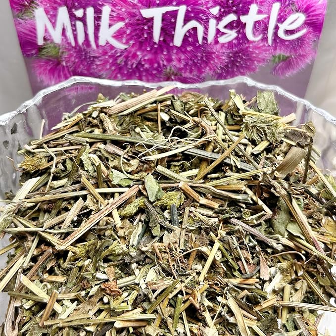 Milk Thistle Loose Leaf Tea 4oz (112g), Cardo Mariano Natural Wildcrafted Cardo Marin Herbal Tea for Liver Detox, Raw, Caffeine-Free